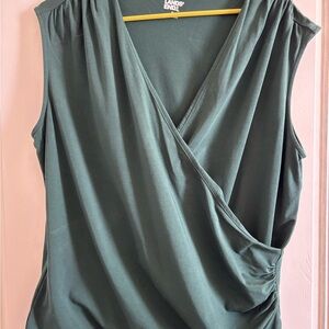 Lands' End Women's Dark Green Wrap Blouse
